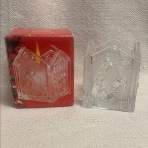 Mikasa Crystal Nativity Scene Tealight/Votive Holder Home Accent